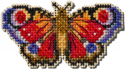 Peacock Butterfly Spring Bouquet Collection Beaded Cross Stitch Kit MH18-2512 by Mill Hill