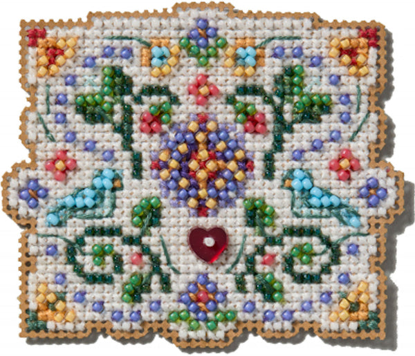 Folk Art Spring Bouquet Collection Beaded Cross Stitch Kit MH18-2513 by Mill Hill