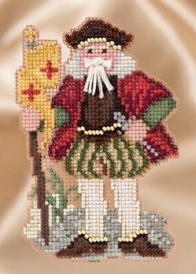 Genoa Santa - Mill Hill Renaissance Santas Stitched and Beaded Ornament Kit (MH20-1633)