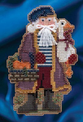 Joyeux Noel Santa - Mill Hill Celebration Santas Stitched and Beaded Ornament Kit (MH20-4302)