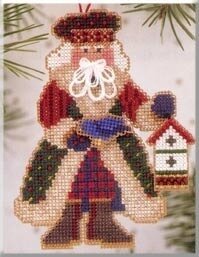 Bluebird Santa - Mill Hill Alpine Santas Stitched and Beaded Ornament Kit (MHAS13)