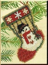 Snowman Stocking - Mill Hill Beaded Ornament Cross Stitch Kit (MHCS4)