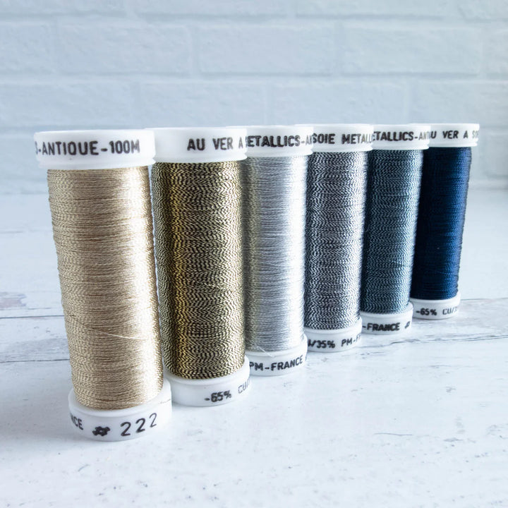 Threading Thread Australia Au Ver A Soie - 6 Pack of Metallic Threads - Antique 1 – Stitchers ...