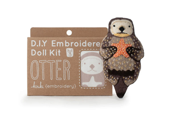 Otter D.I.Y Embroidered Doll Kit by Kiriki Press
