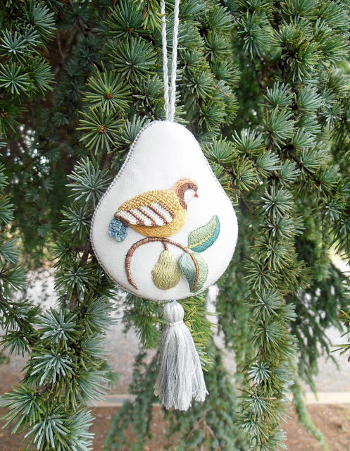 Partridge in a Pear  - Raised Embroidery Kit by Anna Scott