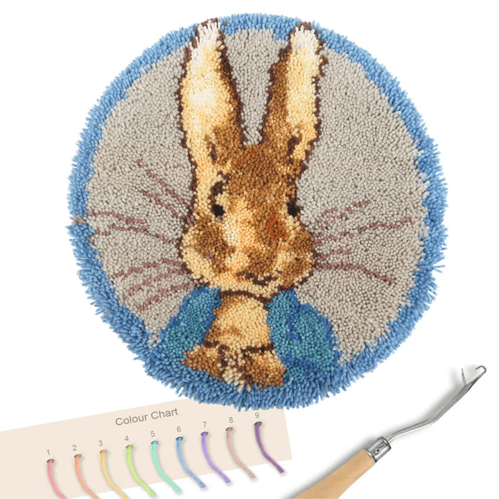 Rabbit Hook Rug Peter Rabbit Latch Hook Round Rug Kit by Craft Buddy LH02-PR ...
