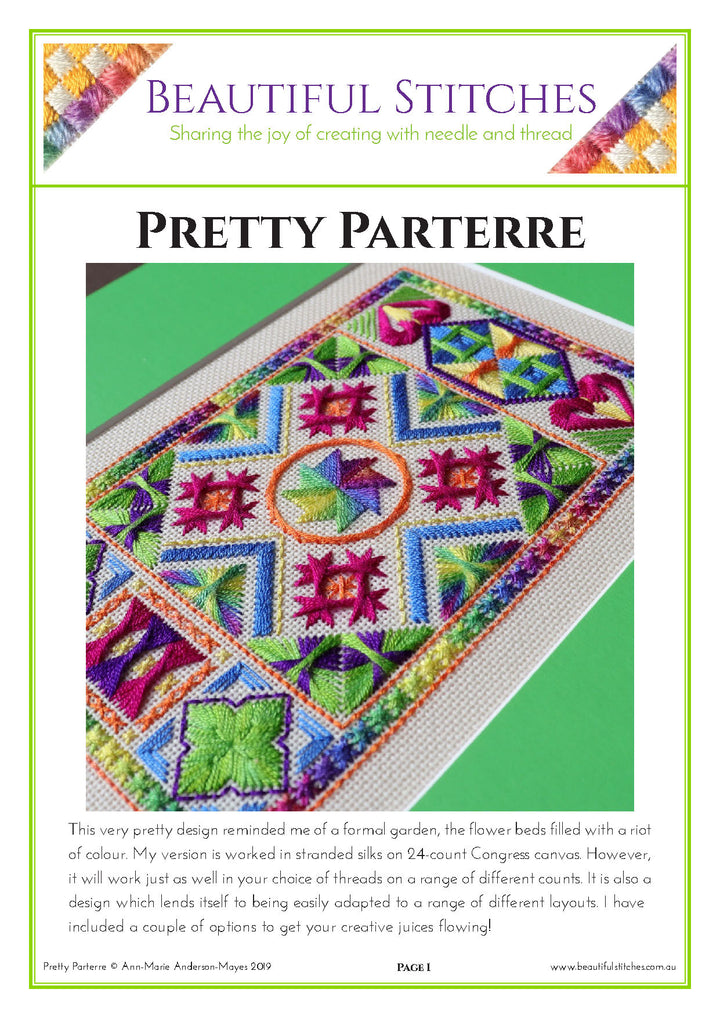Pretty Parterre Pattern by Beautiful Stitches – Stitchers' Corner Australia