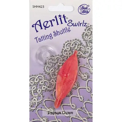 Aerlit Tatting Shuttle Swirls -  Papaya Cream SHH423 by Handy Hands