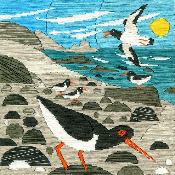 Oystercatchers Long Stitch Kit SSMJ2 by Bothy Threads