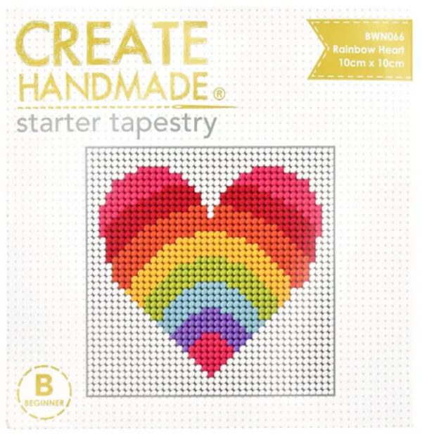 Rainbow Heart Starter Tapestry Kit BWN066 by Create Handmade