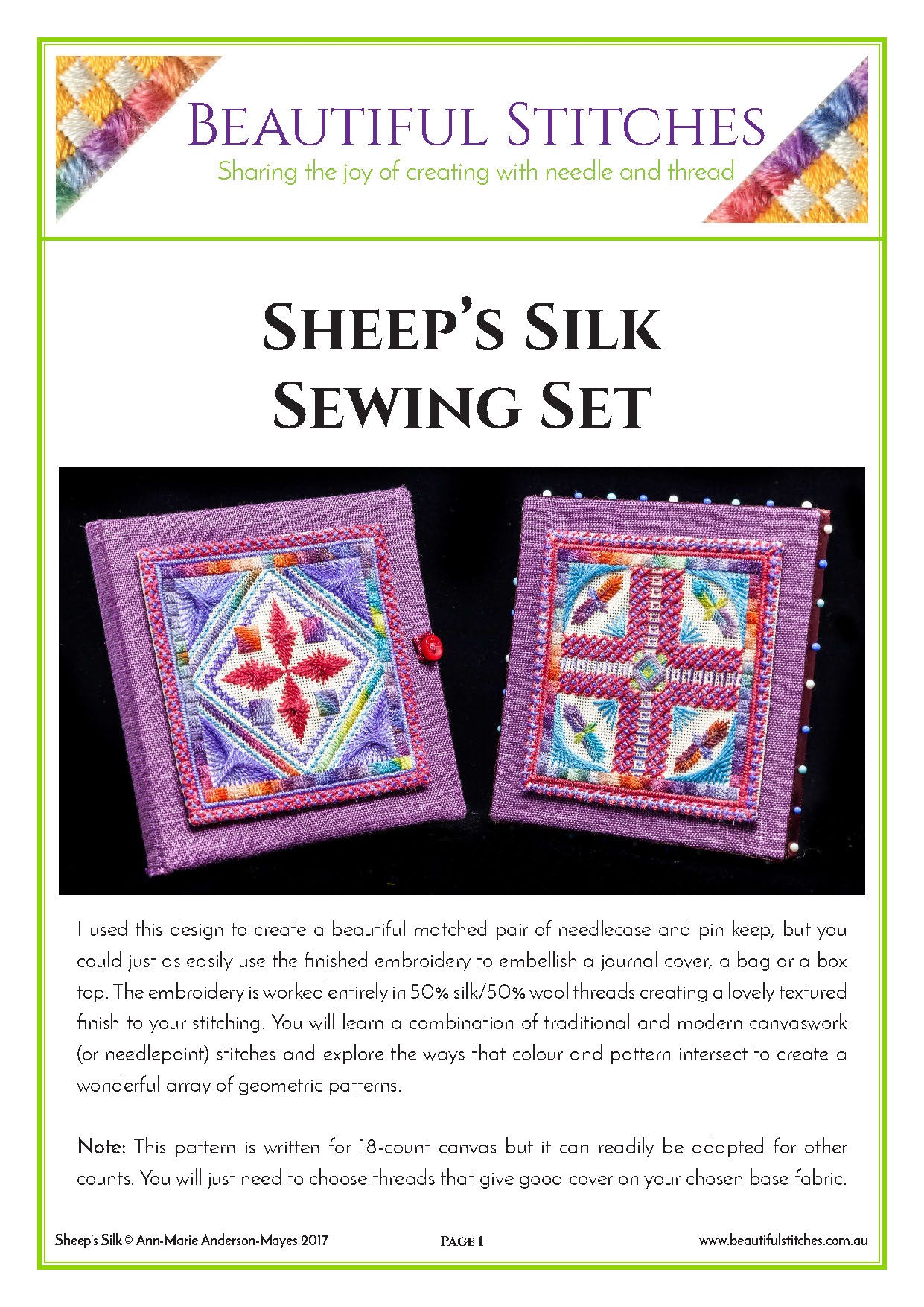 Sheep's Silk Sewing Set Pattern by Beautiful Stitches – Stitchers ...