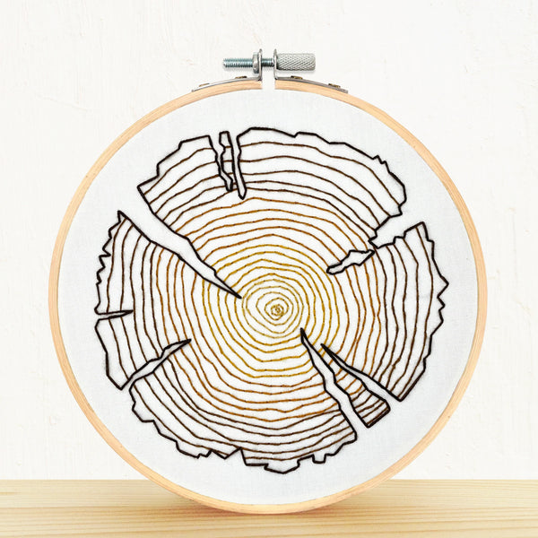 Tree Rings Embroidery Kit with 15cm Hoop by Embroidery + Sage