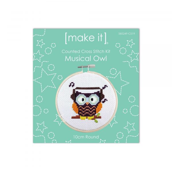 Musical Owl Round Cross Stitch Kit by Make It 585249-CS19