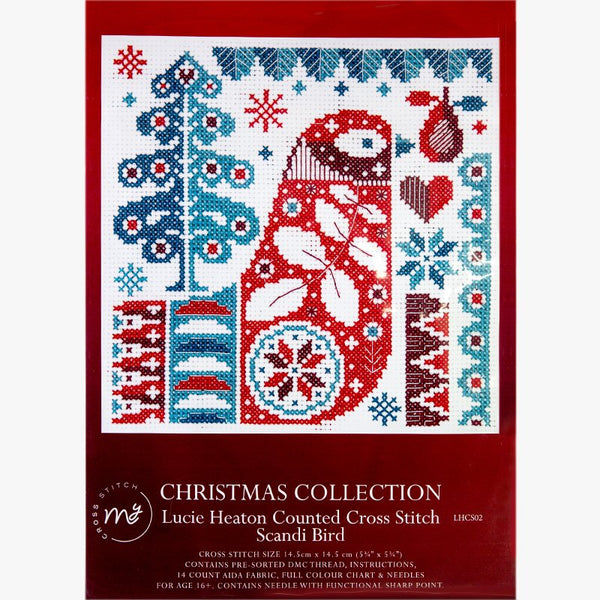 Scandi Bird Cross Stitch Kit LHCS02 Christmas Collection by My Cross Stitch