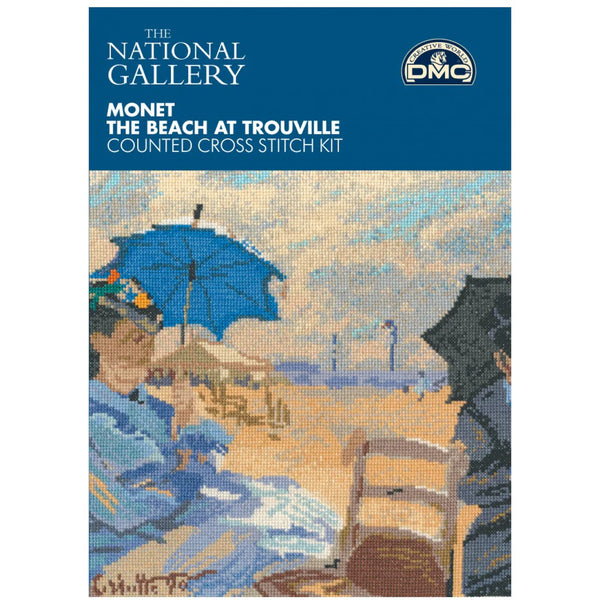 The Beach at Trouville, Monet- The National Gallery - Cross Stitch Kit by DMC