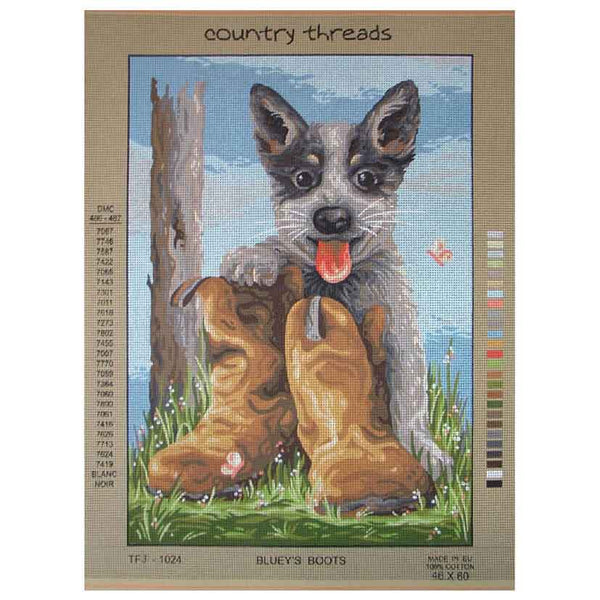 Bluey's Boots TFJ-1024 - Tapestry Canvas by Country Threads