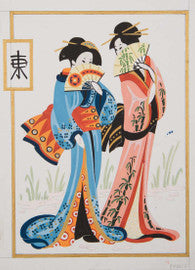 Geisha Pair - Tapestry Canvas by Grafitec 10483