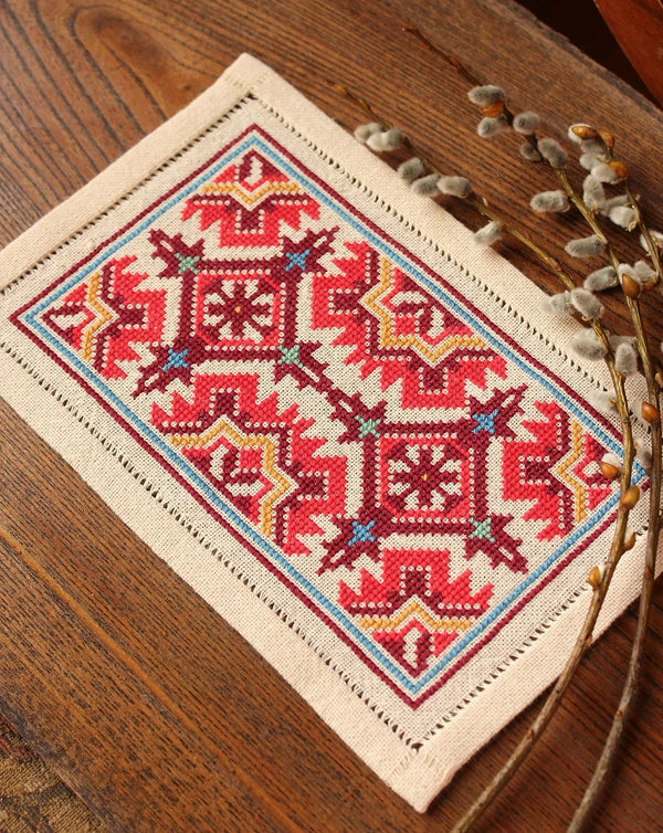 Balkan Bartizan Bitkit Cross Stitch Kit by Avlea Folk Embroidery