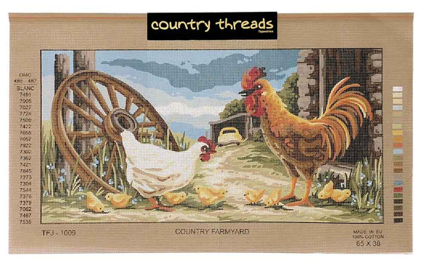 Country Farmyard TFJ-1009 - Tapestry Canvas by Country Threads