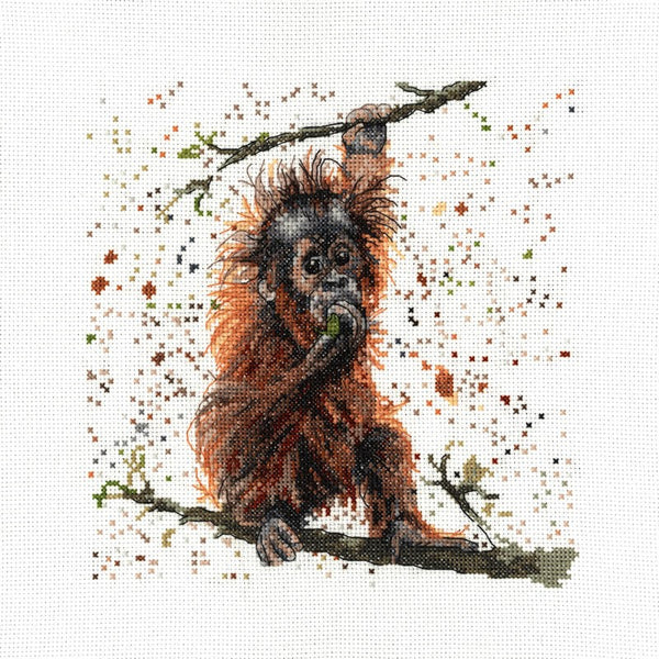 Otis The Orangutan- Bree Merryn Fine Art Cross Stitch Kit by My Cross Stitch BMCS11