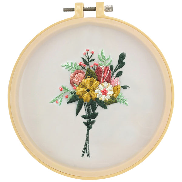 Flower Bunch Embroidery Kit with 15cm Hoop by Make it
