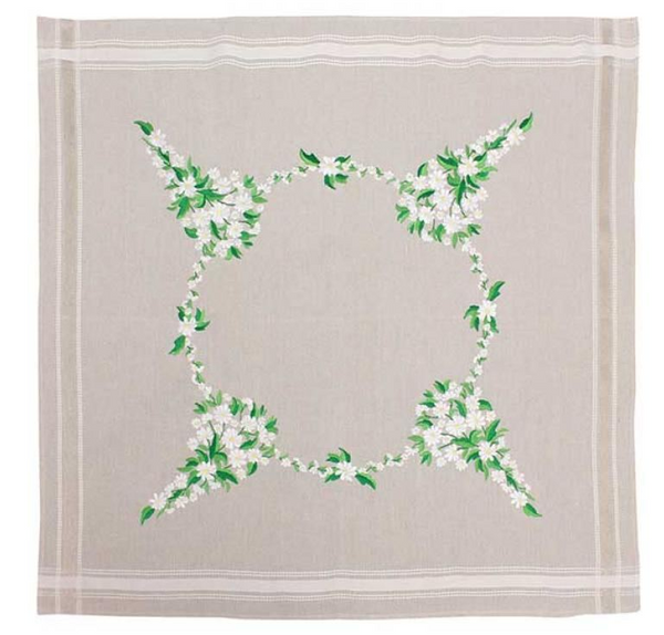 Daisies & Leaves Table Topper Kit - Traced Linen 585246 by Make-IT