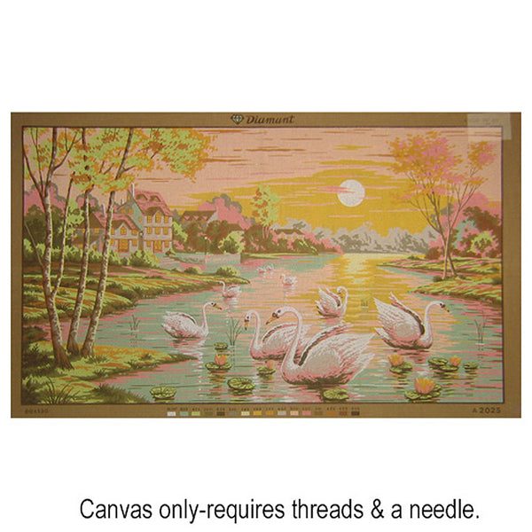 Sunset Swans - Tapestry Canvas by Diamant A2025