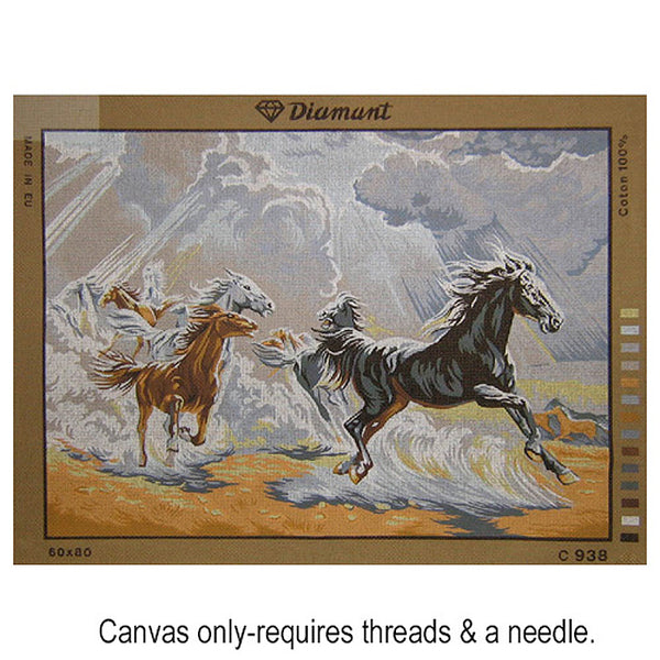 Wild Horses C 938 - Tapestry Canvas by Diamant