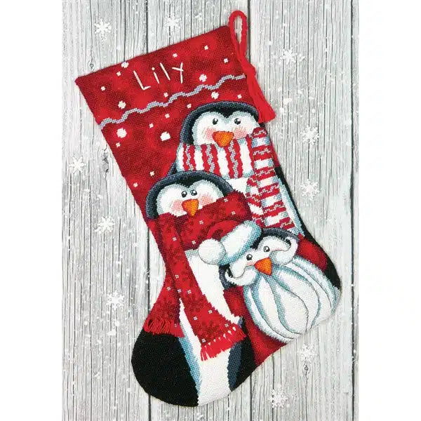 Holiday Penguins Stocking Needlepoint Kit 71-09158 by Dimensions