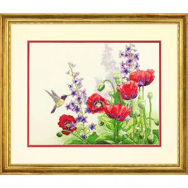 Hummingbird & Poppies Cross Stitch Kit 70-35310 by Dimensions