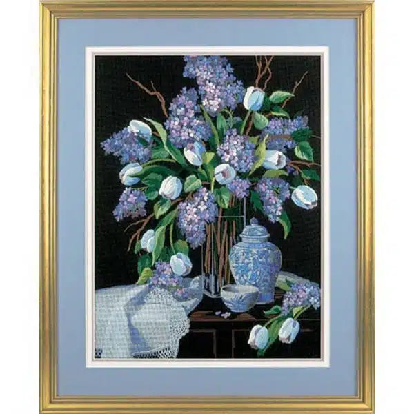 Lilacs and Lace Crewel Embroidery Kit 1529 by Dimensions