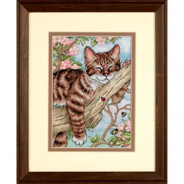 Napping Kitten Petites Cross Stitch Kit 65090 Gold Collection by Dimensions