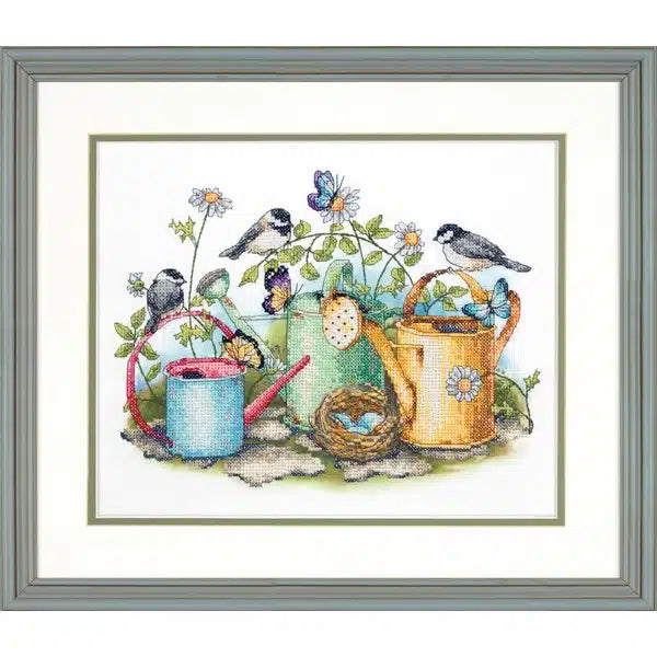Watering Cans Stamped Cross Stitch  Kit - 70-03243 by Dimensions