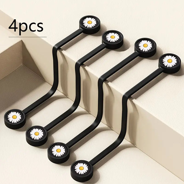 Magnetic Fabric Clips with Daisies 14cm (pack 4)