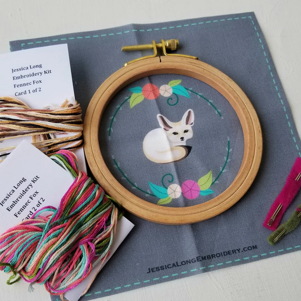 Fennec Fox Embroidery Kit by Jessica Long