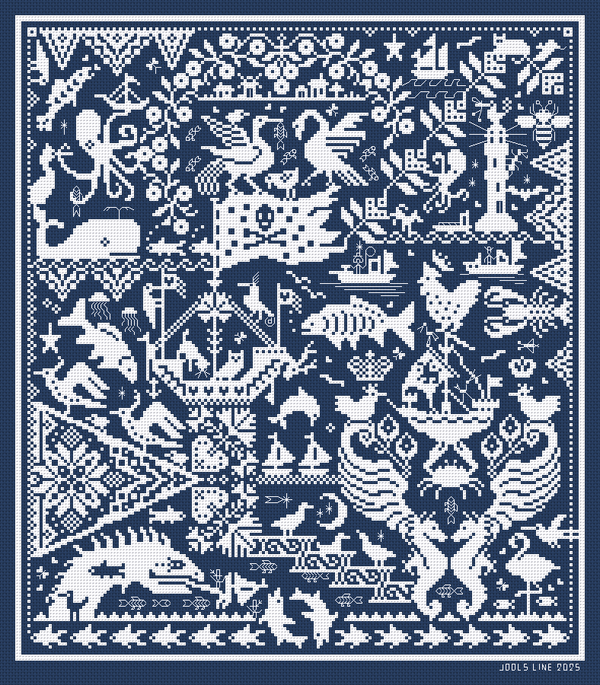 Fisherman's Friends Pattern by Long Dog Samplers