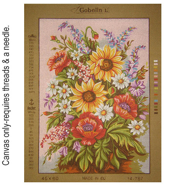 Flowers in a Vase Tapestry Canvas by Gobelin 14.787