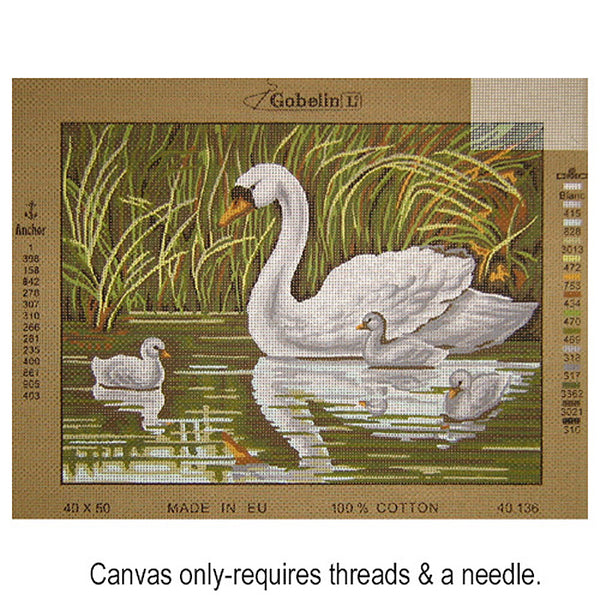 Swan and Signets Tapestry Canvas by Gobelin 40.136