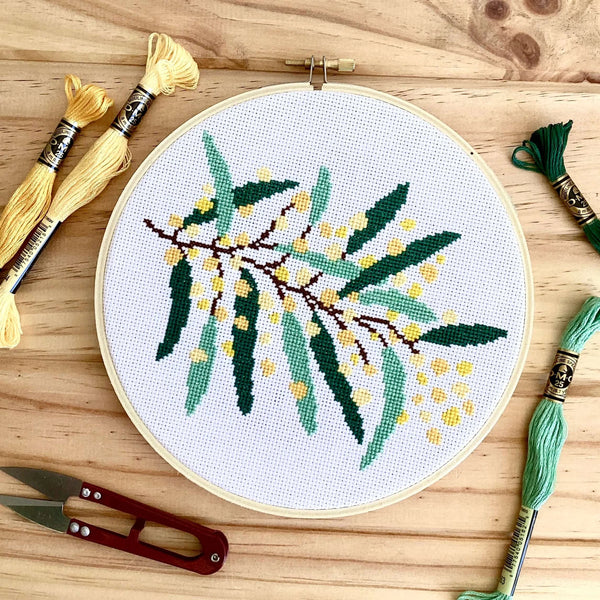 Golden Wattle Cross Stitch Kit by Craft Make Do