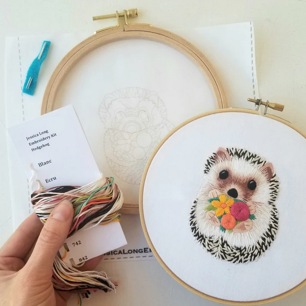 Hedgehog Embroidery Kit by Jessica Long