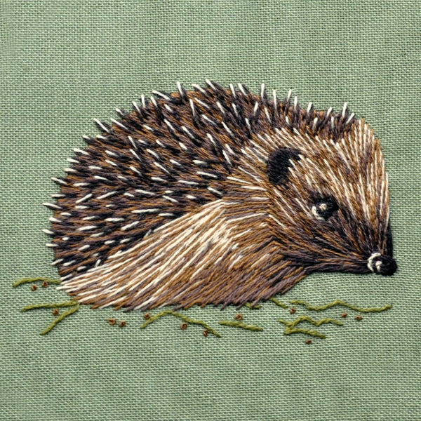 Silk Shading Hedgehog Hand Embroidery Kit - The Bluebird Embroidery Co.