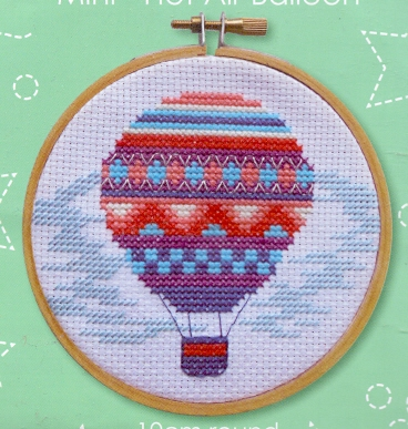 Mini Hot Air Balloon Round Cross Stitch Kit by Make It MIM.013