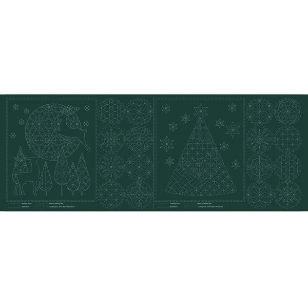 Christmas Shashiko Panel - Green by Devonstone Collection DV4083