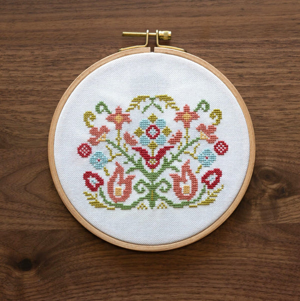 Clara's Garden Cross Stitch Kit by Avlea Folk Embroidery