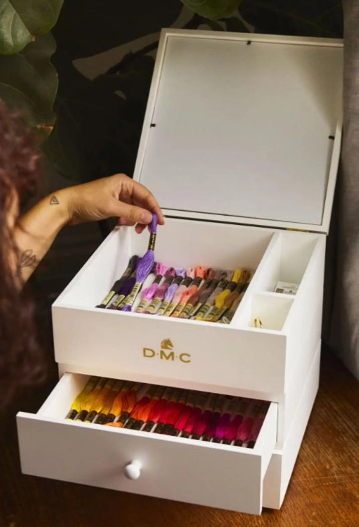 DMC Modular Storage Box in White includes 70 Skeins DMC Thread ...