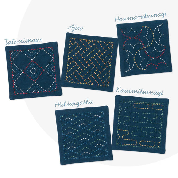 Sashiko Coaster Kit by Olympus SK-428 Navy