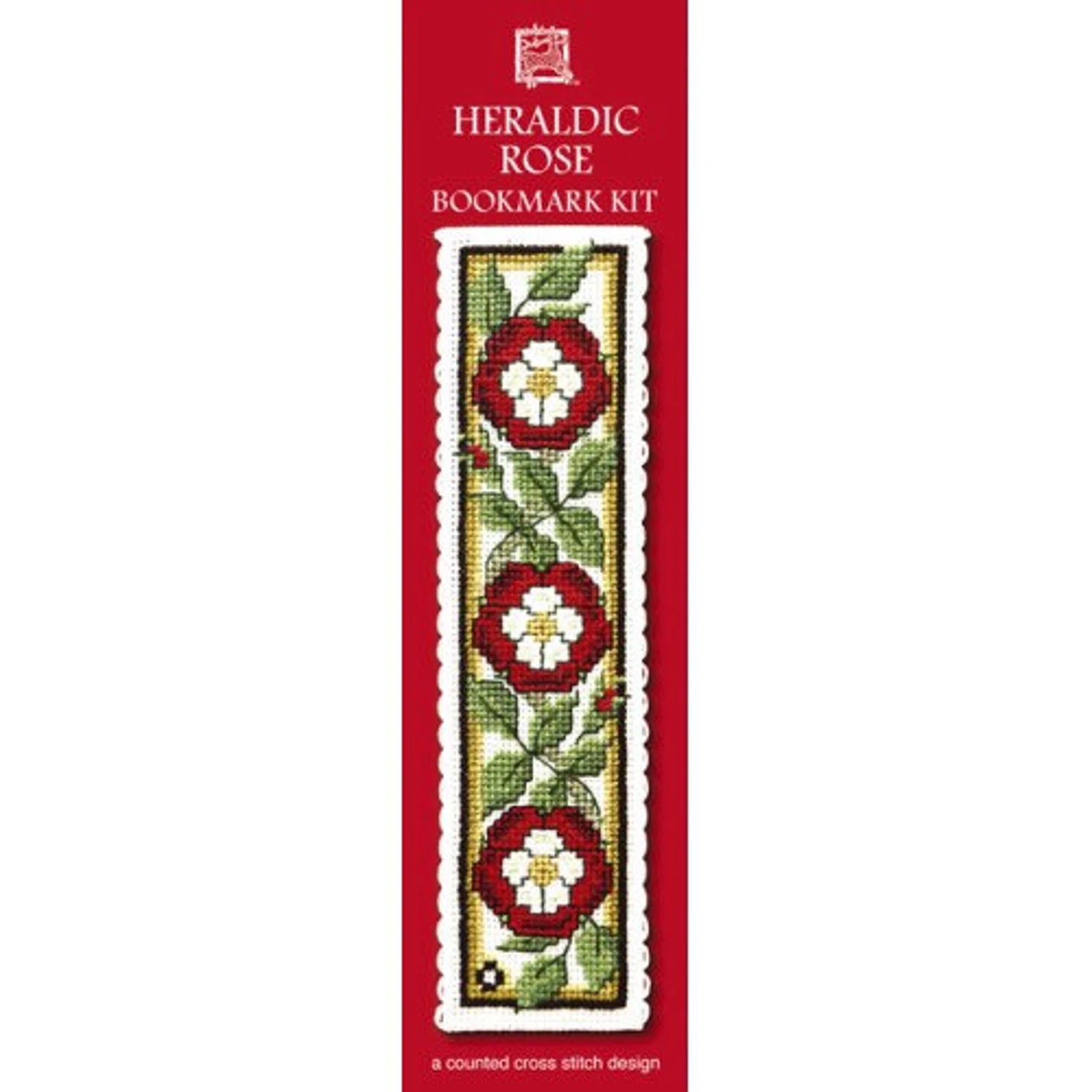 Heraldic Rose Bookmark Kit by Textile Heritage – Stitchers' Corner ...