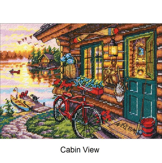 Cabin View - Dimensions Gold Collection Petites Cross Stitch Kit 70-65161