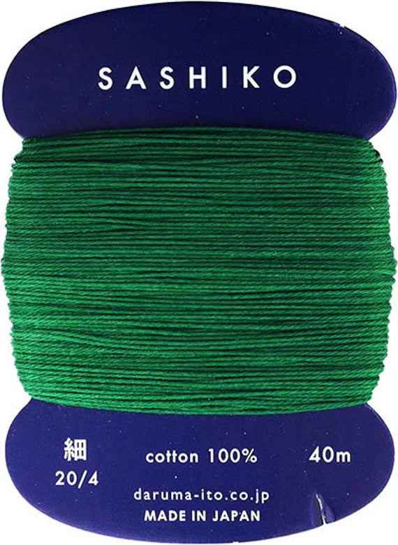 Sashiko Thin Thread 40m - Emerld 207