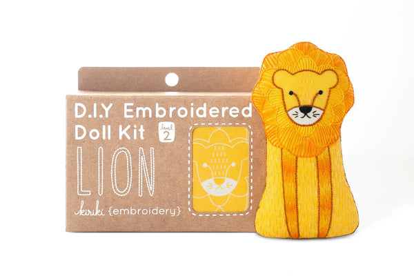 Lion D.I.Y Embroidered Doll Kit by Kiriki Press